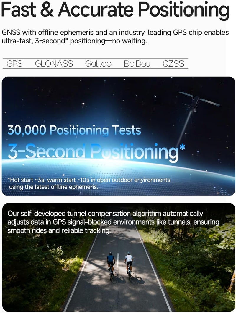 Igpsport BSC100MAX GPS Bike Computer, 3'' Screen Auto Start/Stop Custom Data 40H Waterproof Bicycle Computer Wireless - Image 2